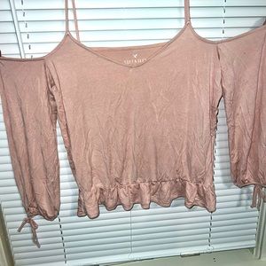 American eagle soft pink crop top